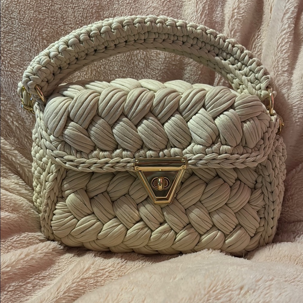Braided Top Handle Handbag